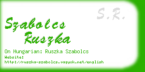 szabolcs ruszka business card